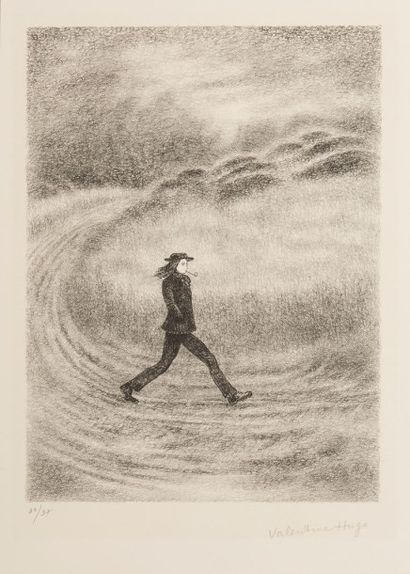 VALENTINE HUGO 
Rimbaud marchant, 1939
Lithographie.
Signée et numérotée à la mine...