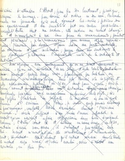 Jean-Paul SARTRE (1905-1980) 2 Manuscrits autographes pour Les Mots; sur 9 et 18...