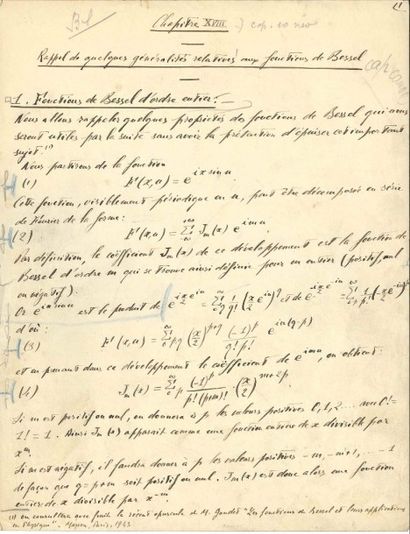 Louis de broglie (1892-1987) Physicien, créateur de la mécanique ondulatoire. Manuscrit...