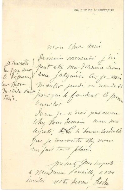 Auguste RODIN (1840-1917) 9 L.A.S. et 4 L.S., 1882-1916, à Maurice Fenaille; 17 pages...