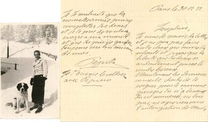 Pepito ABATINO 3 L.A.S., 1932-1933, à Joséphine Baker; 4 pages in-12, une carte postale...