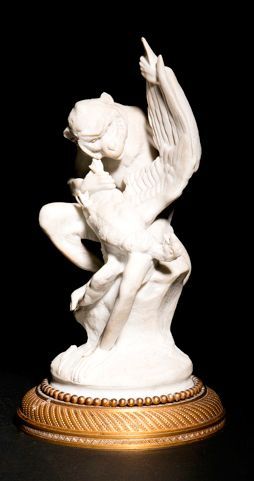 Victor CHEMIN (1825-1901) Sculpteur & SÈVRES Le singe cuisinier Sculpture en biscuit...