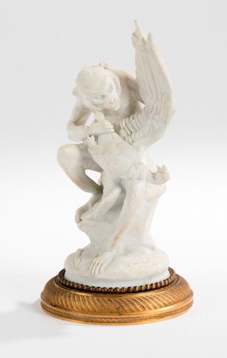 Victor CHEMIN (1825-1901) Sculpteur & SÈVRES Le singe cuisinier Sculpture en biscuit...