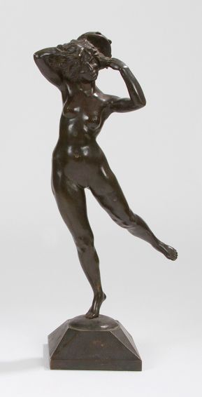 Louis Marie Jules DELAPCHIER (actif de 1900 à 1930) Danseuse au tambourin, 1913 Sculpture...