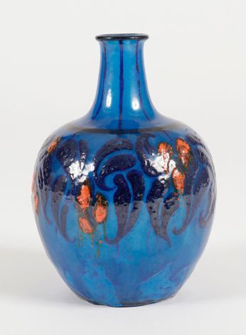 Marcel GOUPY (1886-1954) Vase balustre à col soliflore. Épreuve en verre clair, en...