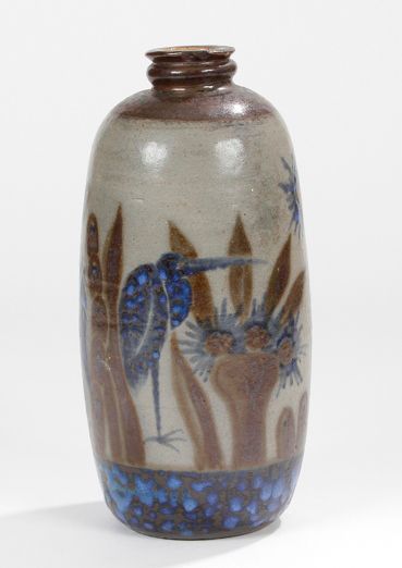 PRIMAVERA (ATELIERS D'ART DU PRINTEMPS) Haut vase ovoïde à col ourlé. Épreuve en...