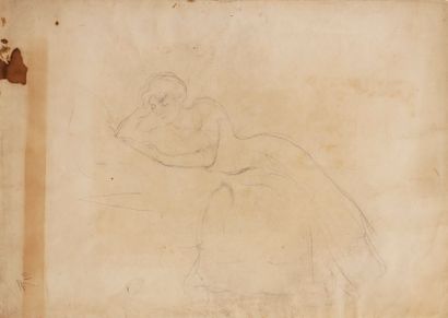 GEORGE BOTTINI (1874-1907) 
Femme à demi-allongée, lisant
Dessin à la mine de plomb...