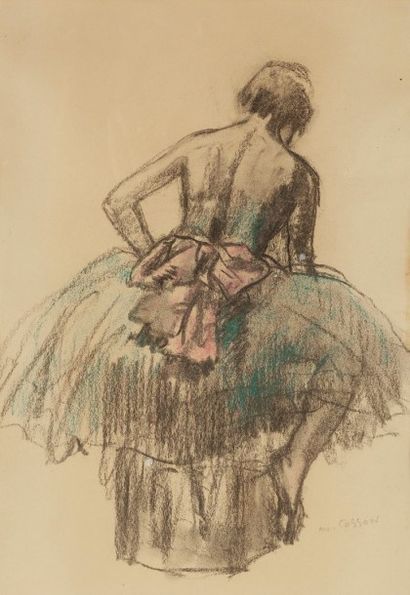 Marcel COSSON (1878-1956) 
Danseuse
Pastel gras.
Signé en bas à droite.
34,5 x 23,5...