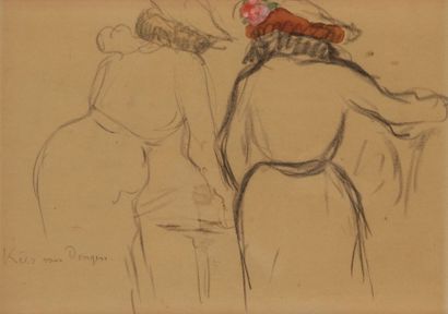 Kees VAN DONGEN (1877-1968) 
Péripatéticiennes, 1901
Dessin au crayon noir et rehauts...