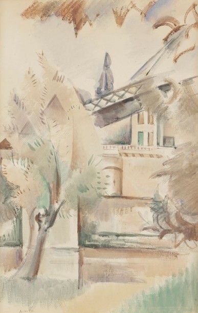 André LHOTE (1885-1962) 
Les Bords du Rhône, vers 1920
Aquarelle.
Signée en bas à...