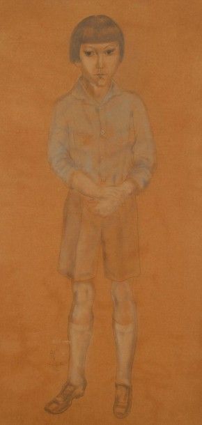 Léonard-Tsuguharu FOUJITA (1886-1968) 
Portrait en pied de J.-B. Pontalis âgé de...