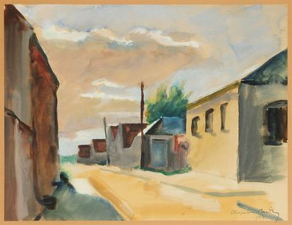 Roger CHAPELAIN-MIDY (1904-1992) 
Rue de village, 1934
Aquarelle.
Signée et datée...