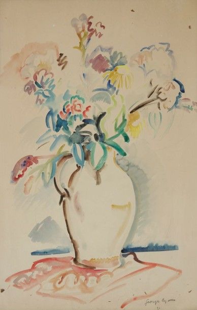 Georges-Albert CYR (1880-1964) 
Vase de fleurs, 1931
Aquarelle.
Signée et datée en...