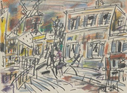 GEN-PAUL (1895-1975) 
Montmartre, la maison du peintre et le Moulin de la Galette,...