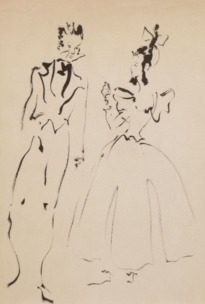 Christian BÉRARD (1902-1949) 
Couple de danseurs, ballets «La Symphonie fantastique»,...