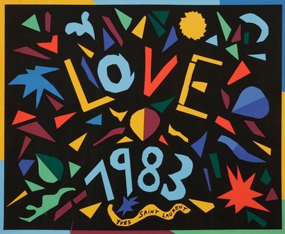 YVES SAINT-LAURENT (1936-2008) 
Love, 1983
Sérigraphie.
Signée dans la planche.
44...