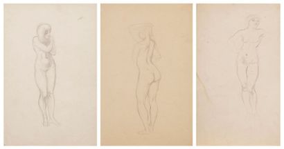 GEORGE BOTTINI (1874-1907) 
Études de nus
3 dessins à la mine de plomb sur vélin.
Environ...