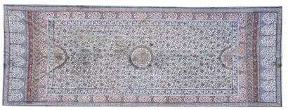 null Grande nappe en coton imprimé, kalamkari, Iran, Ispahan, fin XIXe - début XXe...