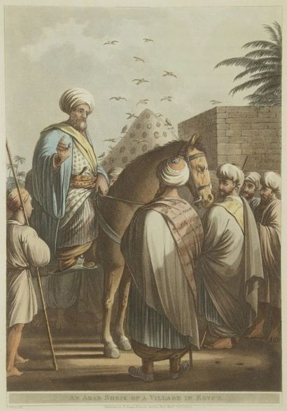 Luigi Mayer (1755 - 1803) d'après, fin XVIIIe siècle 
Neuf vues d'Égypte.
Aquatintes...
