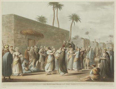 Luigi Mayer (1755 - 1803) d'après, fin XVIIIe siècle 
Neuf vues d'Égypte.
Aquatintes...