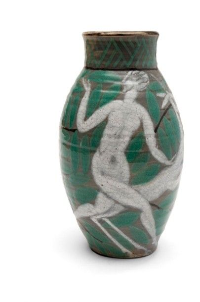 Edouard CAZAUX (1889-1974) 

Importante vase ovoïde à col cheminée.
Épreuve en céramique...