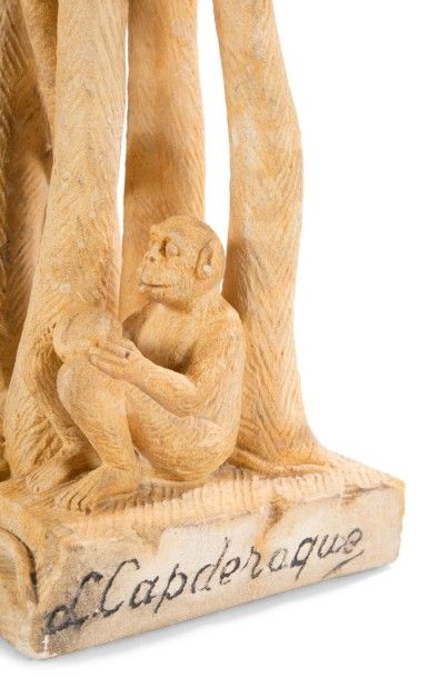 Louis CAPDEROQUE (XXe) 

La palmeraie
Sculpture.
Pierre à la taille directe.
Patine...