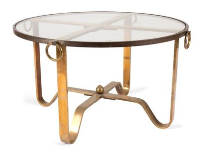 Jacques ADNET (1900-1984) attribué à 

Table basse circulaire réalisé en bronze.
Les...