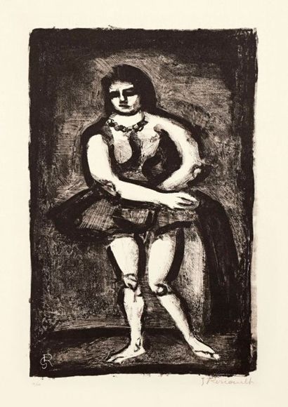 Georges ROUAULT (1871-1958) 
L'Écuyère. 1925. Lithographie. 220 x 335. Chapon et...