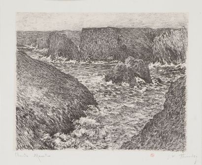 Georges William THORNLEY (1857-1935) 
Côte rocheuse. Pl. pour Album de 20 lithographies...