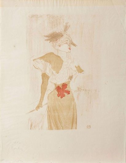 Henri de TOULOUSE-LAUTREC (1864-1901) 
Mademoiselle Marcelle Lender debout. 1895....