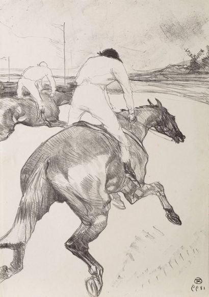 Henri de TOULOUSE-LAUTREC (1864-1901) 
Le Jockey. 1899. Lithographie. 362 x 516....
