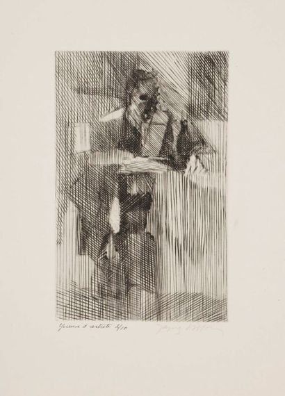 Jacques Villon (Gaston Duchamp, dit) (1875-1963) 
L'Homme au petit bateau. 1941....