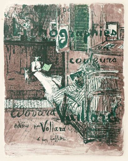 Edouard VUILLARD (1868-1940) 
Couverture pour «Paysages et Intérieurs». 1899. Lithographie....