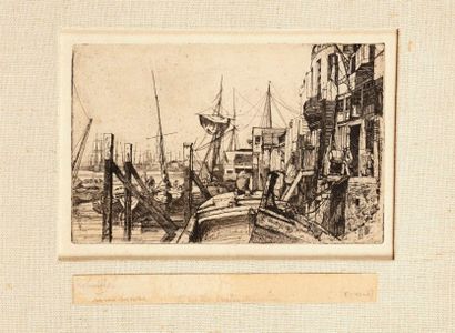 James Abbott Mc Neill Whistler (1834-1903) 
Limehouse. 1858. Eau-forte. 200 x 125....