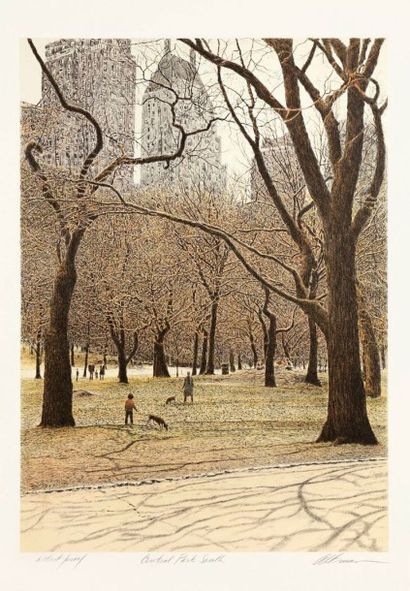 Harold Altman (américain, 1924-2003) 
Central Park South; Butchart Garden; Benches....