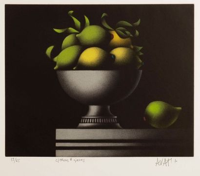 Mario AVATI (1921-2009) 
Citrons et limons. 1970. Manière noire. 292 x 237. Impression...