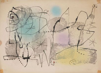 Joan MIRO (1893-1983) 
Sommeils. 1960. Lithographie. 515 x 345. Maeght 203. Impression...