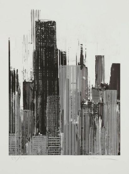 Gottfried Salzmann (autrichien, actif à Paris, né en 1943) 
Perspective verticale,...