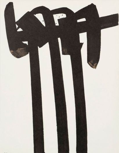 Pierre SOULAGES (né en 1919) 
Lithographie n° 28. 1970. Lithographie. 242 x 310....