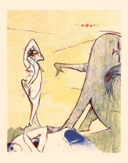 Dorothea TANNING (1910-2012) 
Hommage à Max Ernst. 1974. Lithographie. 380 x 480....
