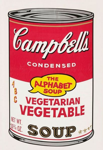 Andy Warhol (1928-1987) 
Campbell's Soup II. The Alphabet Soup / Vegeterian Vegetable....