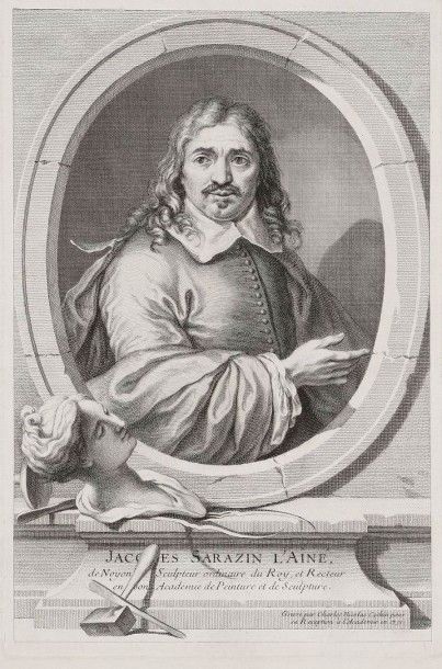 Charles-Nicolas Cochin (1688-1754) 
Jacques Sarazin l'Aîné de Noyon Sculpteur ordinaire...