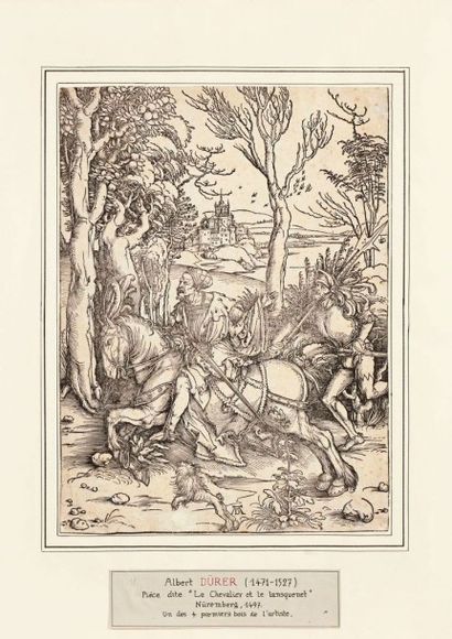 Albrecht Dürer (1471-1528) 
Le Chevalier et le lansquenet. Vers 1497. Bois gravé....