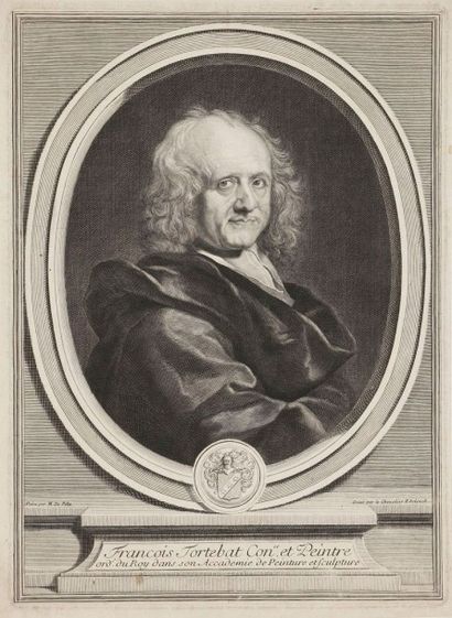 Gérard Edelinck (1649-1707) 
Portrait de François Tortebat, «Conseiller et Peintre...