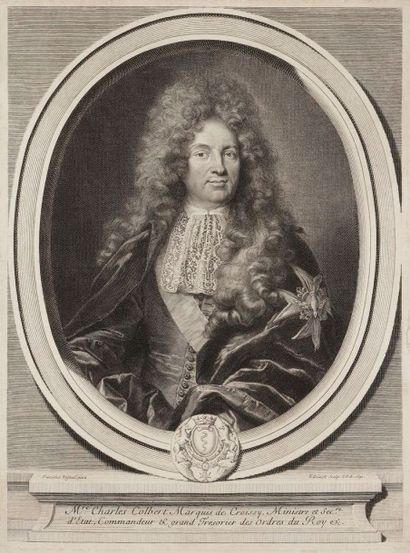 Gérard Edelinck (1649-1707) 
Portrait de Colbert, «Marquis de Croissy, Ministre et...