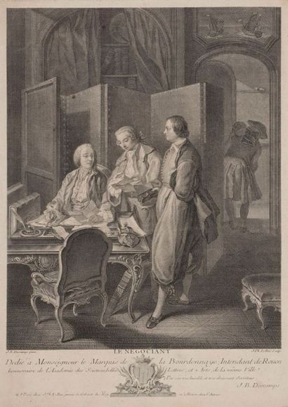 Jacques-Philippe Le Bas (1707-1783) 
Le Négociant. 1747. Gravé d'après Descamps....
