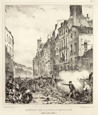 Nicolas-Toussaint Charlet 
Combat de la rue saint-Antoine (28 Juillet 1830); Le Pont...
