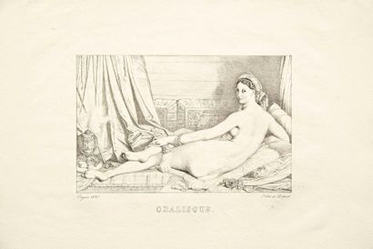 Jean-Auguste-Dominique INGRES 
Odalisque. 1825. Lithographie (des presses de Delpech)....