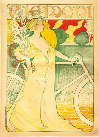 Arthur FOACHE 
Cycles Clément. Vers 1900. Affiche. Lithographie (Imp. Bourgerie &...