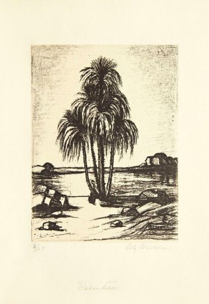 Lily CONVERSE 
Trees. Six lithographs by Lily Converse. Vers 1930. Un portefeuille...